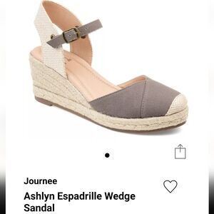 Gray Espadrille Wedge Sandals